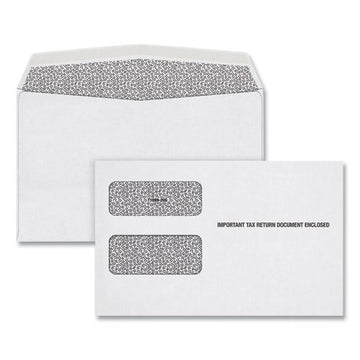 TOPS™ 1099 Double Window Envelope, Commercial Flap, Gummed Closure, Contemporary Seam, 5.63 X 9, White, 24-pack freeshipping - TVN Wholesale